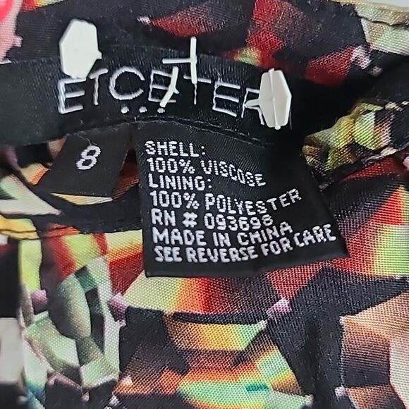 Etcetera Unique Jewel Print Cascade Drape Knee Length Straight Pencil Skirt Sz 8 - Picture 3 of 7